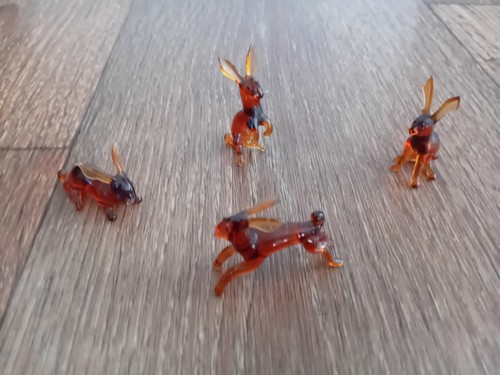 Vintage glass rabbits - vintage, rabbits/hare