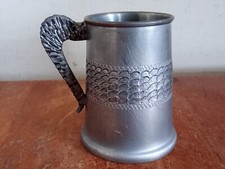 VINTAGE  PEWTER MUG MARKED TOKKE - TINN - HANDART HANDCRAFTED