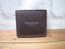 Triumph logo Brown Real Leather Bi fold wallet , licence / ID holder