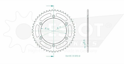 Rear sprockets esjot 32012 48t - sprockets,