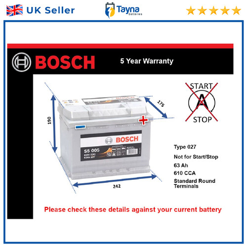 Car battery s5005 bosch - battery,
