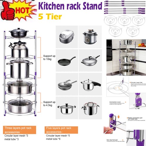 Tier kitchen pan stand - 💖5,