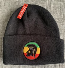 Trojan Jamaican Inspired Embroidered Black Beanie. Retro, Northern Soul Ska