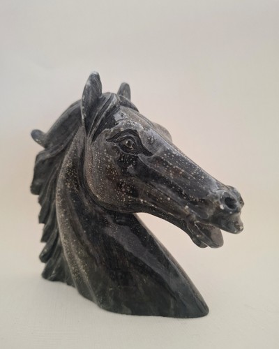 Hand carved alabaster horses - alabaster,