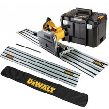 Dewalt DWS520KTL 165mm Plunge Saw 110V with 2 x 1.5m Guide Rails Connector & Bag
