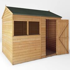 8x6 WOODEN GARDEN SHEDS 8ft x 6ft REVERSE APEX WOOD SHED SINGLE DOOR WINDOW NEW