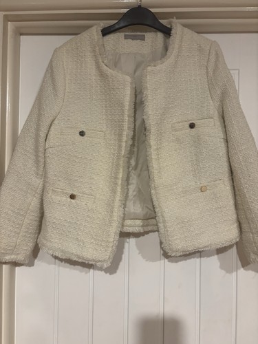Boucle tweed jacket cream - h&m,