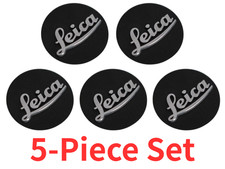 Leica Logo Badge Black 5-Piece Set for M6 M7 M8 M9 M10 Camera 10mm Diameter New