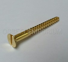 Solid Brass Countersunk Screw Slotted Head Wood Screws - Various Size and Qty