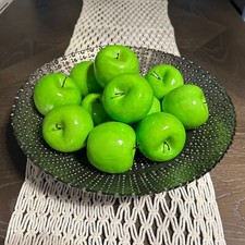 NEW! Lot of 12 Artificial Lifelike Green Apple Plastic Fruit, Realistic Fake Set