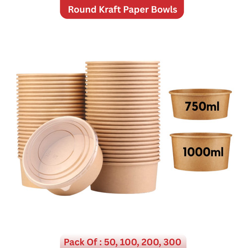 Round kraft paper disposable - kraft,