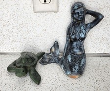 Cast Iron Mermaid 7" & Sea