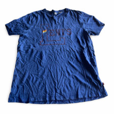 Vintage Levi`s Dark Blue Logo Crew Neck Short Sleeves T Shirt Size M| L29W20