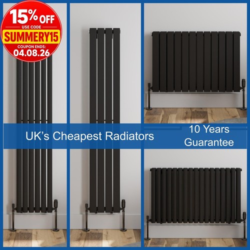 Black designer radiator - black,