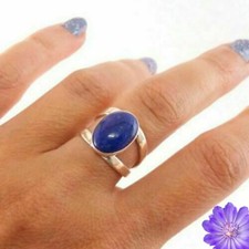 Natural Lapis Lazuli Gemstone 925 Sterling Silver Handmade Jewelry Ring Gift For