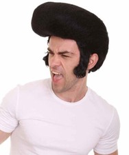 Black Wig Cosplay Rockstar Presley Singer III Rock N Roll Hair Costume HM-025