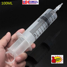 NEW 100ML Reusable Big Large Plastic Hydroponics Nutrient Measuring Syringe UK