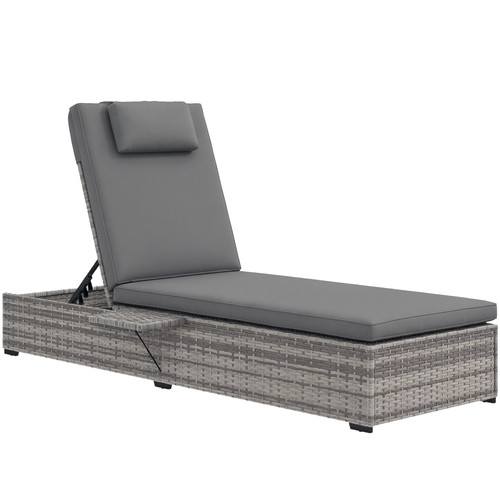 Outsunny rattan sun lounger - outsunny,