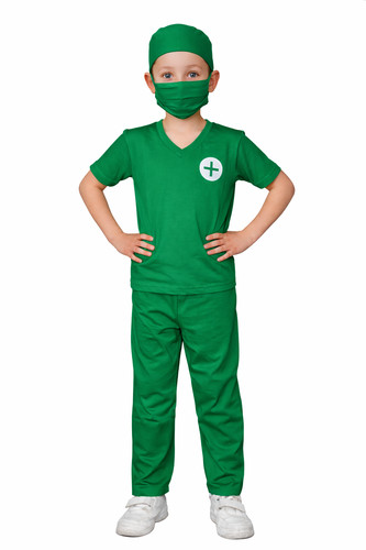 Kids green surgeon scrubs - green, boys