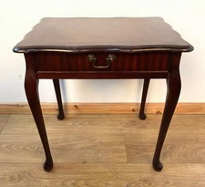 Georgian Style Ornate Mahogany Small Side Table with Drawer