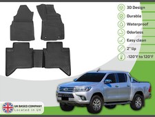 3D Car Mats Rubber Floor Mats For Toyota Hilux Double Cab 2016-Up Allweather
