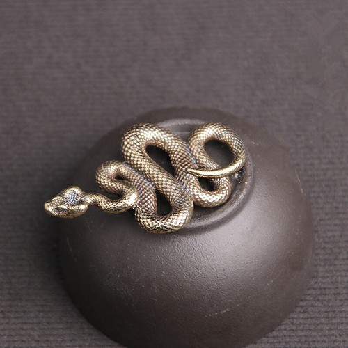 Brass snake statue - snake,