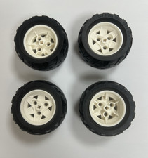 Lego Technic 68.8x36 H Tyres White Wheel 2001 Bundle Of 4