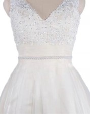 Ivory Organza Ribbon Pearl  Belt Wedding 💍Bridal Accessory