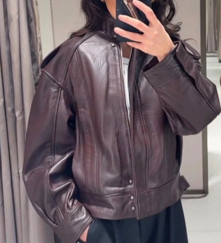Zara woman leather - zara, jacket