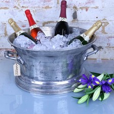 Moyar Champagne Ice Bath Aluminium Vintage Distressed Finish Wine Cooler Bucket