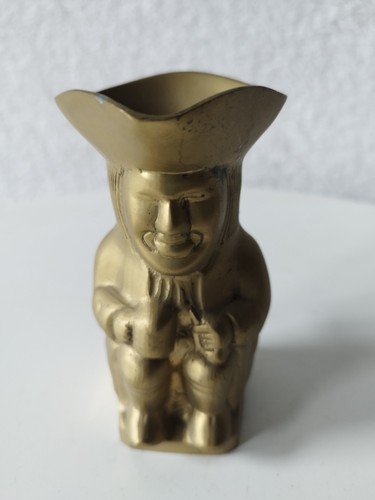 Vintage solid brass toby jug - brass,