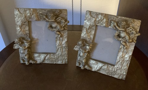 Pair antique gold resin - pair, of