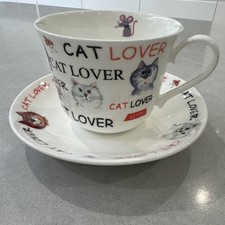 Roy Kirkham Cat Lover  Cup & Saucer, Large Breakfast