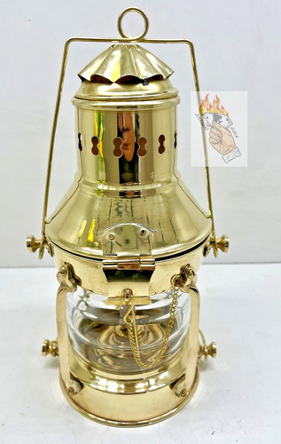 Brass copper anchor oil lamp - copper,