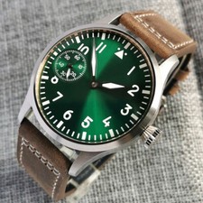 Solid 42mm CORGEUT green sterile dial 6497 hand winding men watch sapphire glass