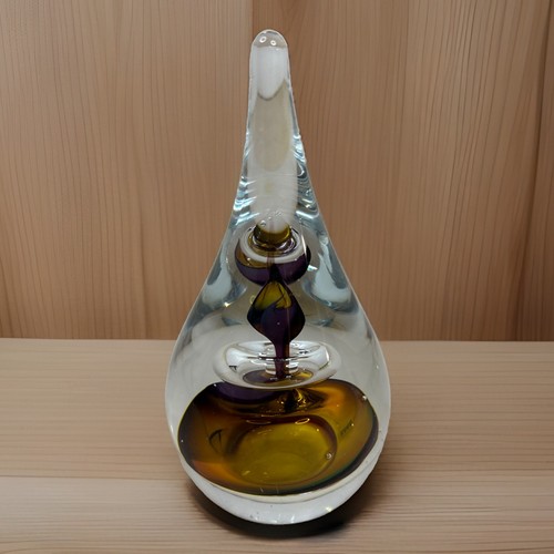 Vtg art glass paperweight - glass,