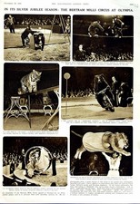 Original Old Vintage Print 1951 Bertram Mills Circus Olympia Lion Trubka Tiger