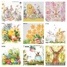 9 x Mixed Easter Mixed Paper Napkins,Decoupage/art/Craft/Vintage/Peter Rabbit 