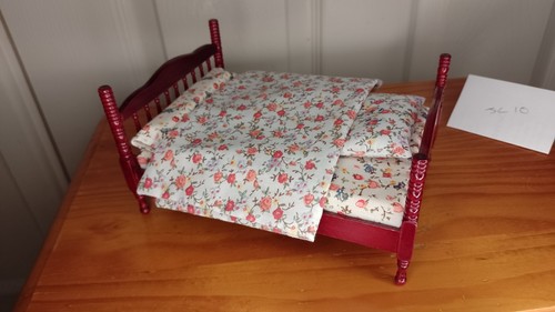 Dolls house bed and - , bedding