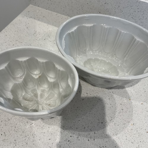Vintage white ceramic jelly - vintage,