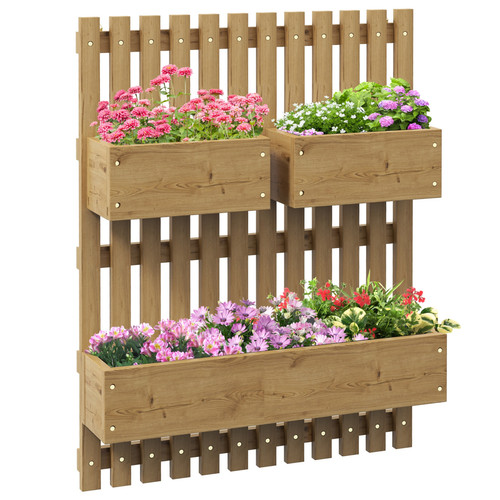 Outsunny wooden garden planter - garden,