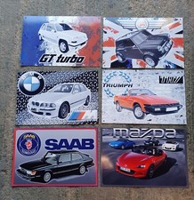 Retro Cars Metal Signs 12" x