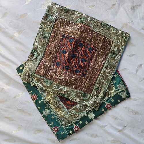 Pair indian hand embroidered - indian, hand-embroidered