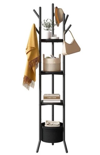 Steel coat rack with - steel, wooden