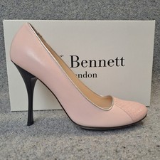 LK Bennett Court Shoes Pale Pink 38.5 UK 5.5 Leather 4" Stiletto Heel