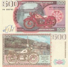Czechoslovakia; 500 Korun 2019; Jawa 500 UNC; Gabris Matej autograph; PB 000782