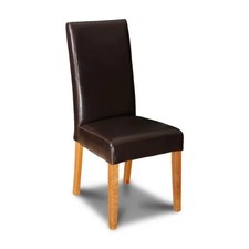 Brown Barcelona Leather Dining Chair (Light Leg) New