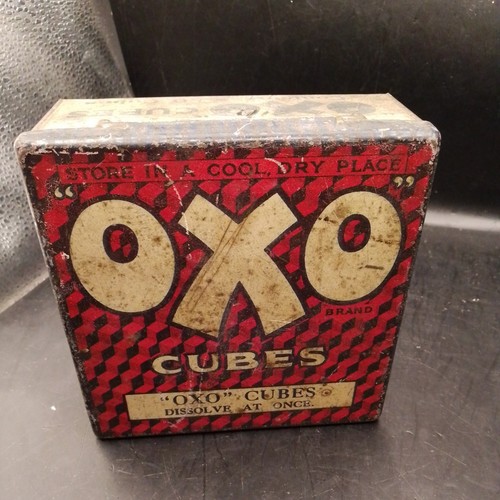 Oxo cubes tin with hinged - tin,