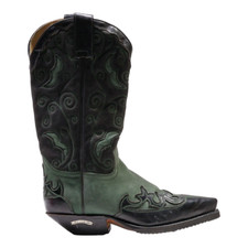 SENDRA Cowboy Boots Green Leather Womens UK 2.5