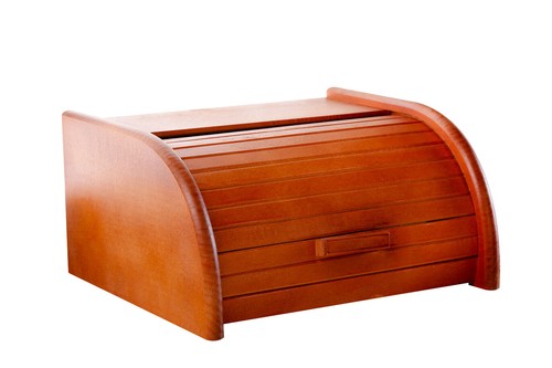 Wooden bread bin with - wooden,